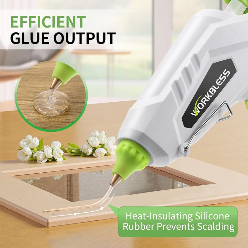 WorkBless Hot Glue Gun Full Size, 60W/100W Dual Temp Glue Gun, Fast Heating Heavy and Duty Glue Gun with 20PCS Glue Sticks for Arts, Home Repair, Professional DIY & Industrial Use - Image 4